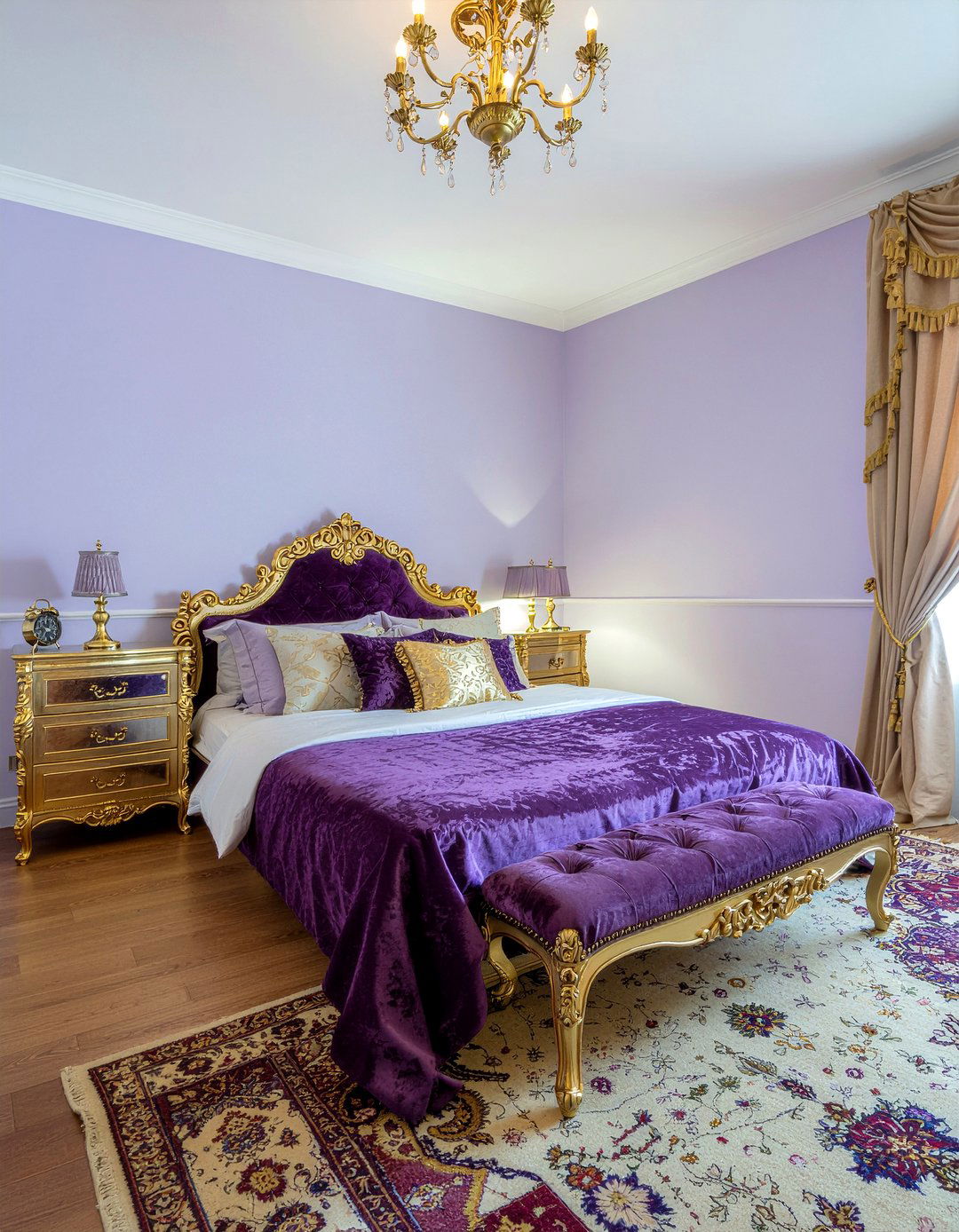 Purple And Gold Bedroom - 30 bedroom purple walls