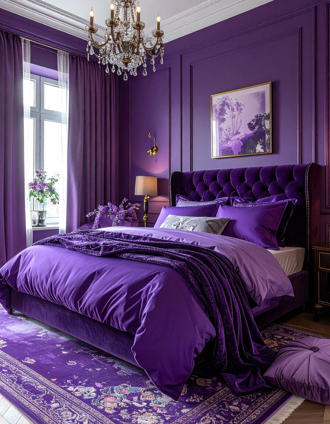 Purple Bedroom - 30 monochromatic bedroom ideas