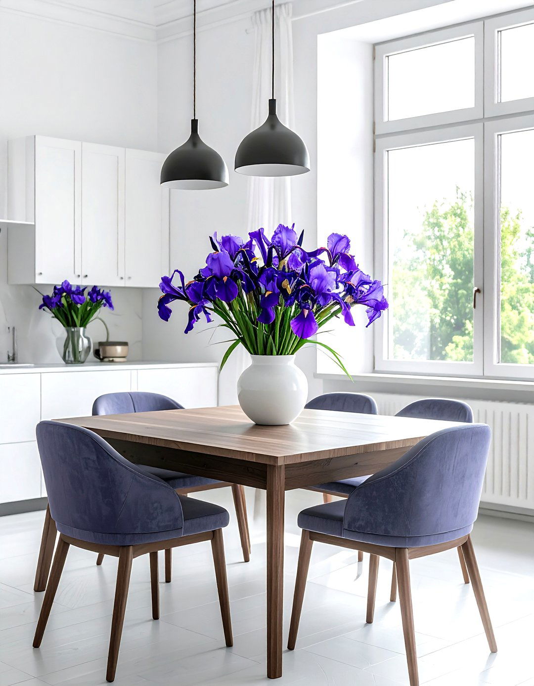 Purple Iris Bouquet - 30 dining room flower ideas