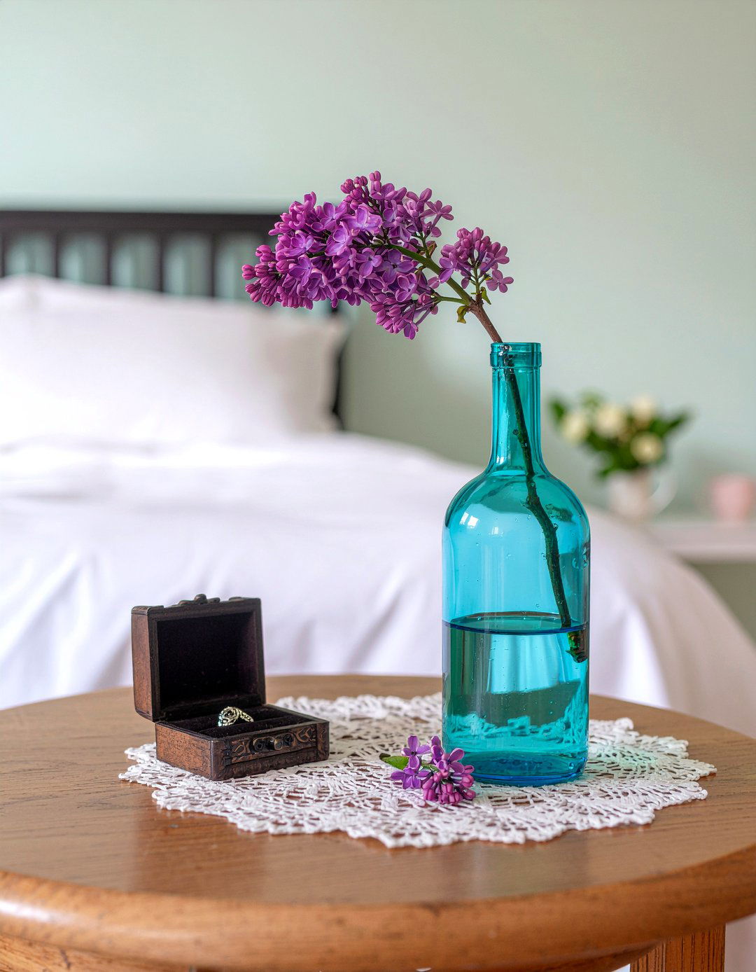 Purple Lilac Stem - 30 bedroom faux flowers