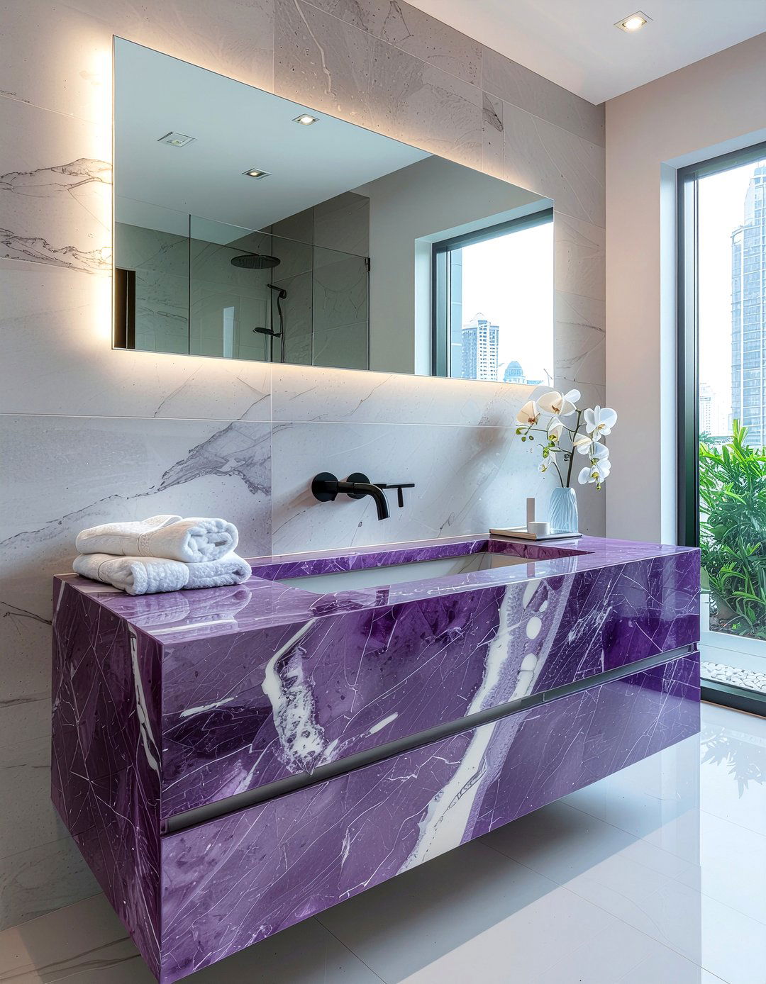 Purple Marble Bathroom - 30 lavender bathroom ideas