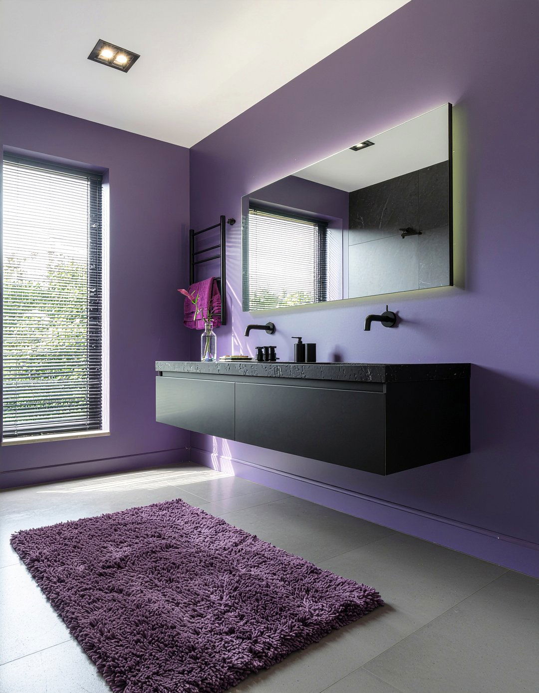 Purple and black bathroom - 30 purple bathroom ideas