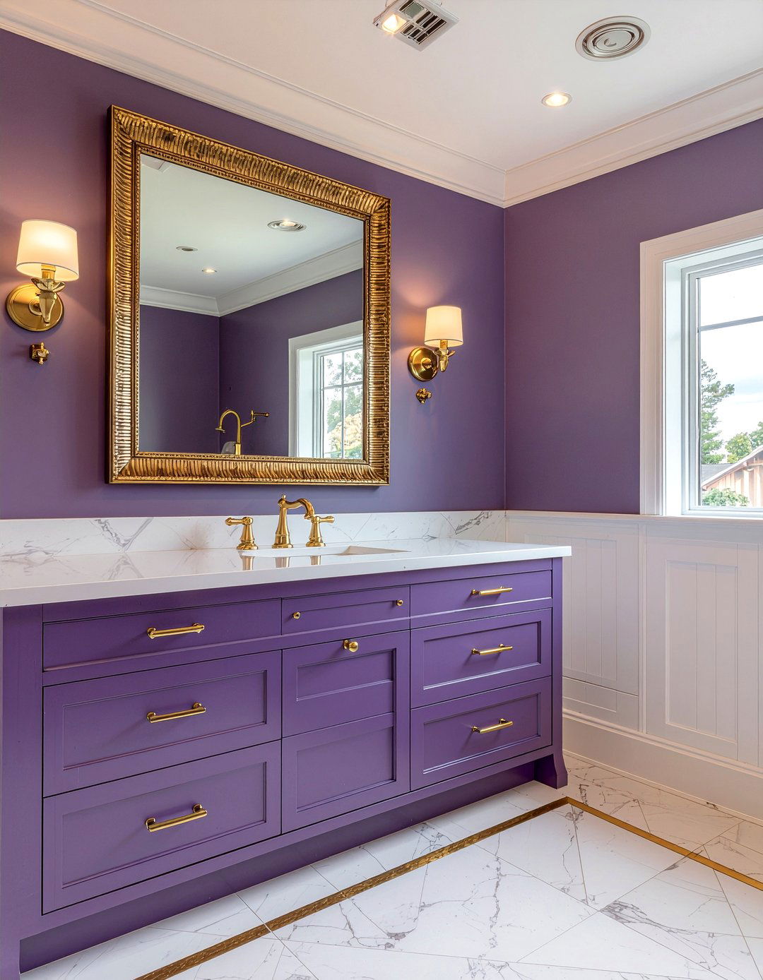 Purple and gold bathroom - 30 purple bathroom ideas