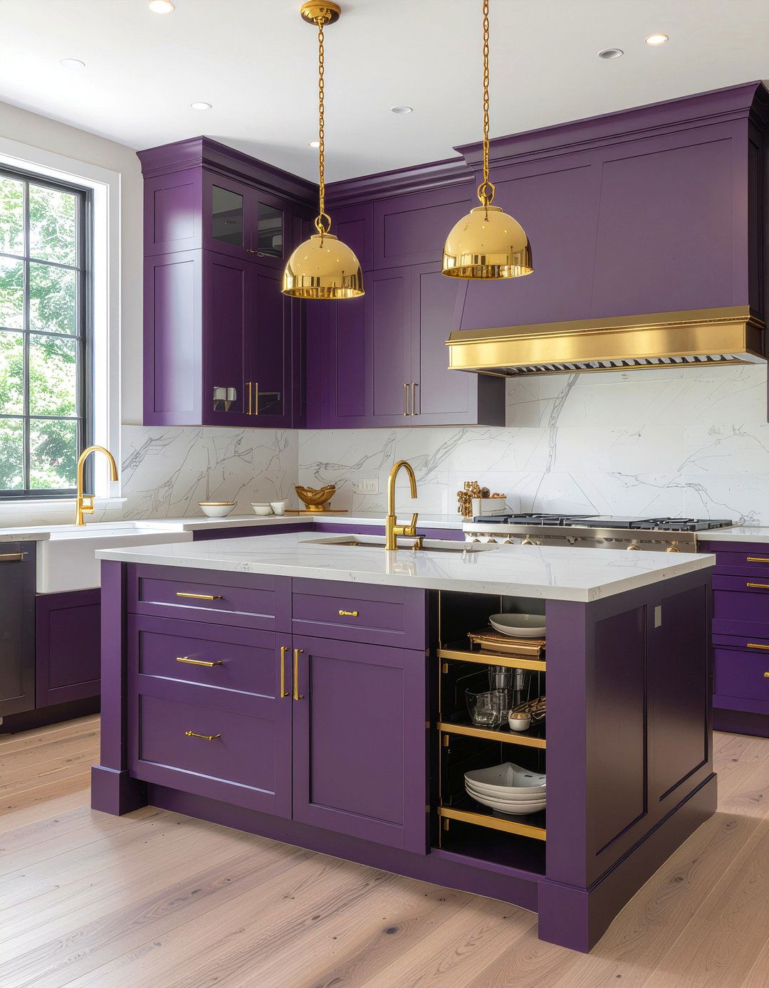 Purple and gold kitchen - 30 purple kitchen ideas