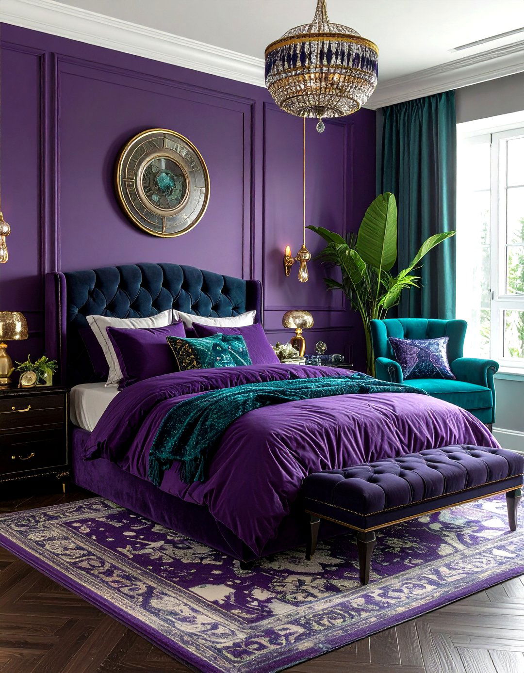 Purple and teal bedroom - 30 purple bedroom ideas
