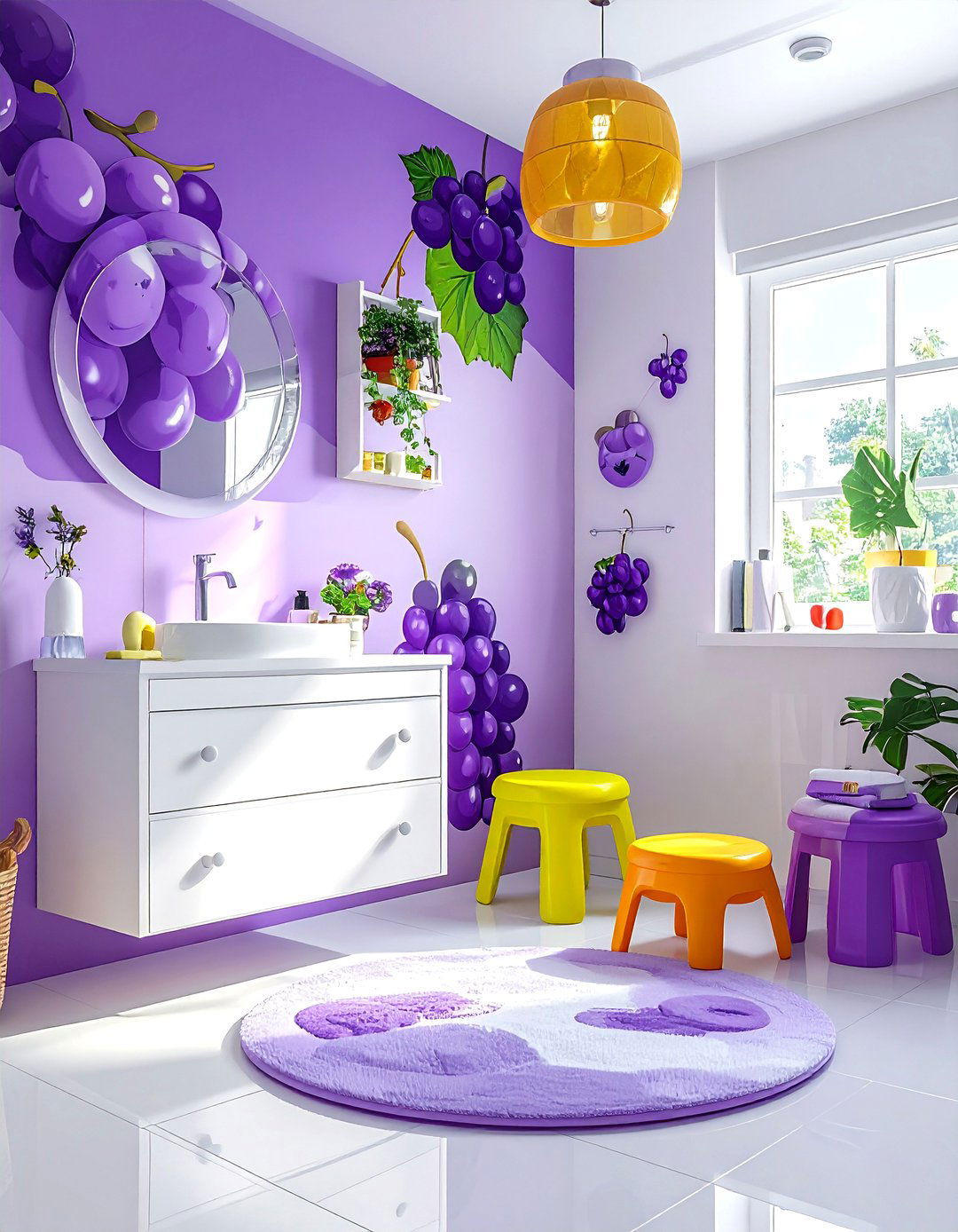 Purple and white kids bathroom - 30 purple and white bathroom ideas