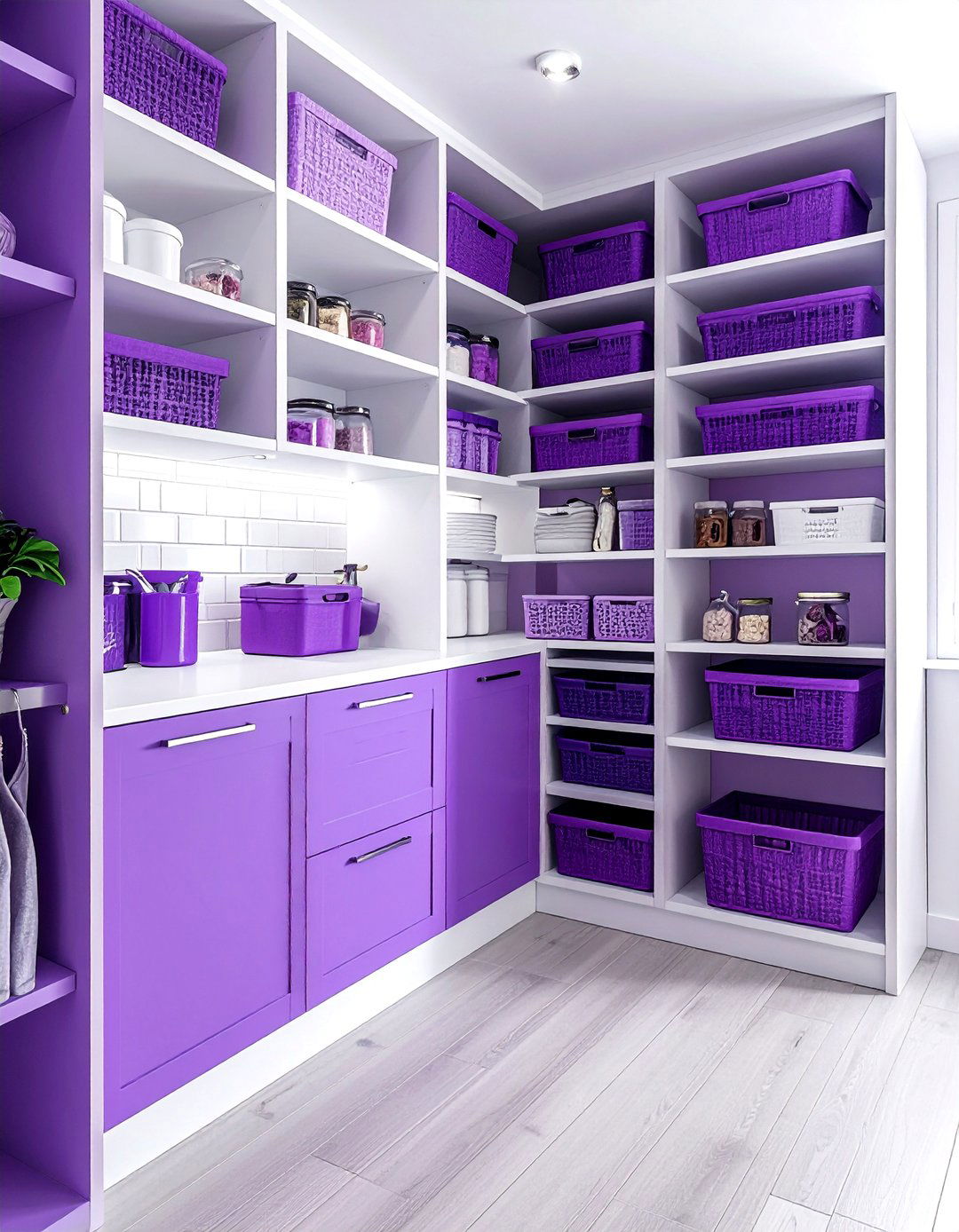 Purple and white kitchen pantry - 30 purple and white kitchen ideas