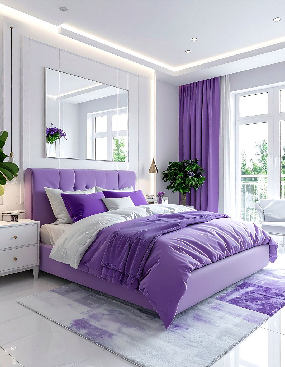 Purple and white small bedroom - 30 purple and white bedroom ideas