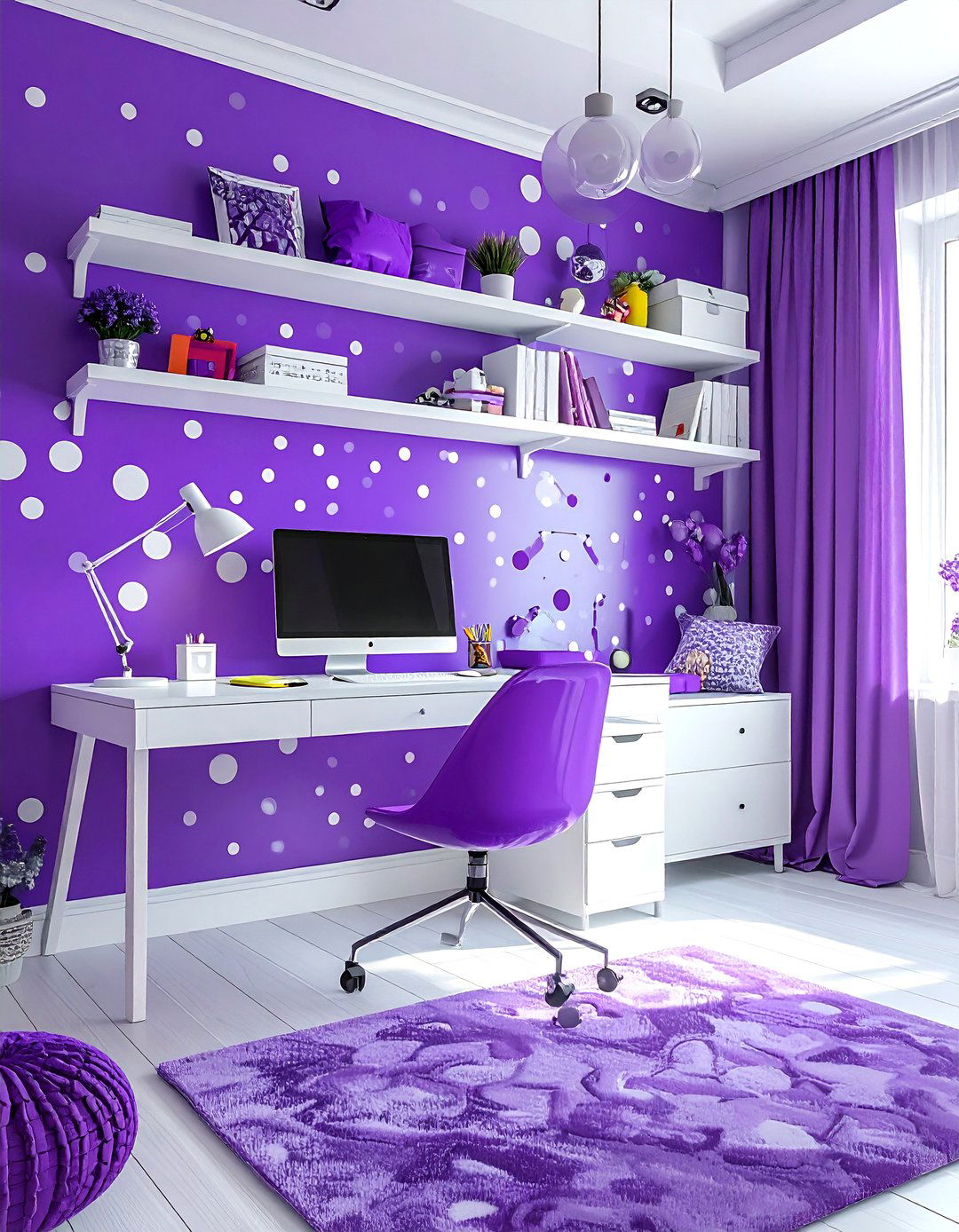 Purple and white teen girl room - 30 purple and white bedroom ideas