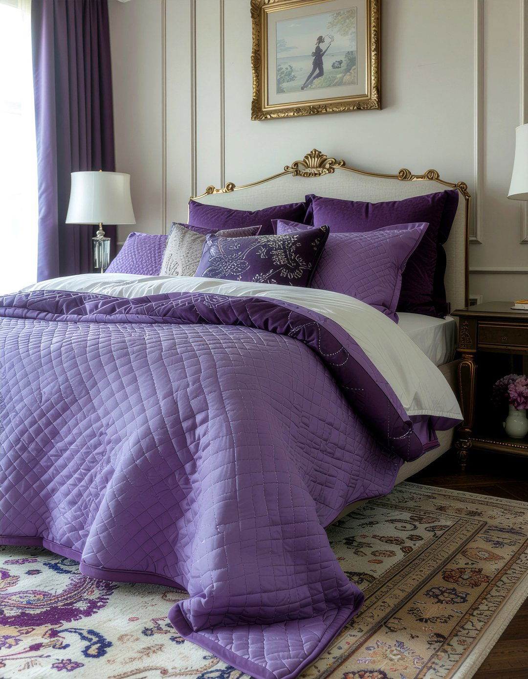 Purple jacquard cotton blanket - 30 bedroom cotton blankets