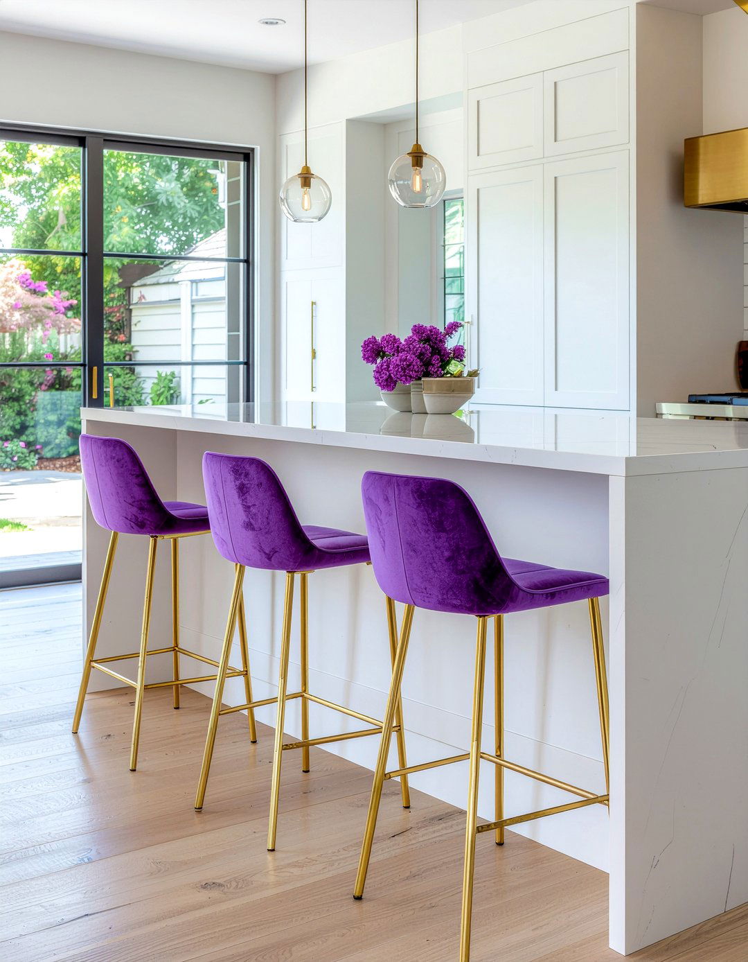 Purple kitchen bar stools - 30 purple kitchen ideas