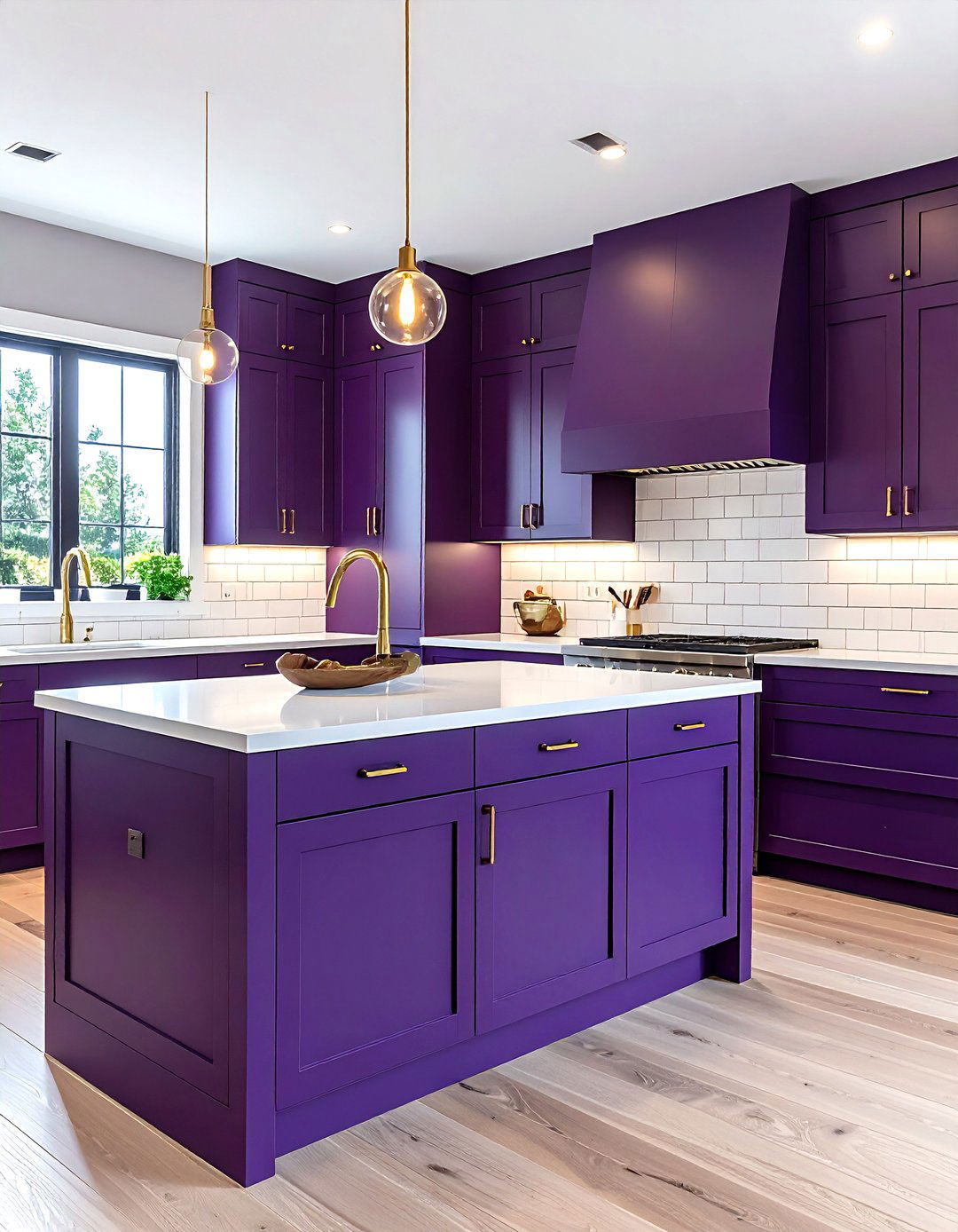 Purple kitchen cabinets - 30 purple decor ideas