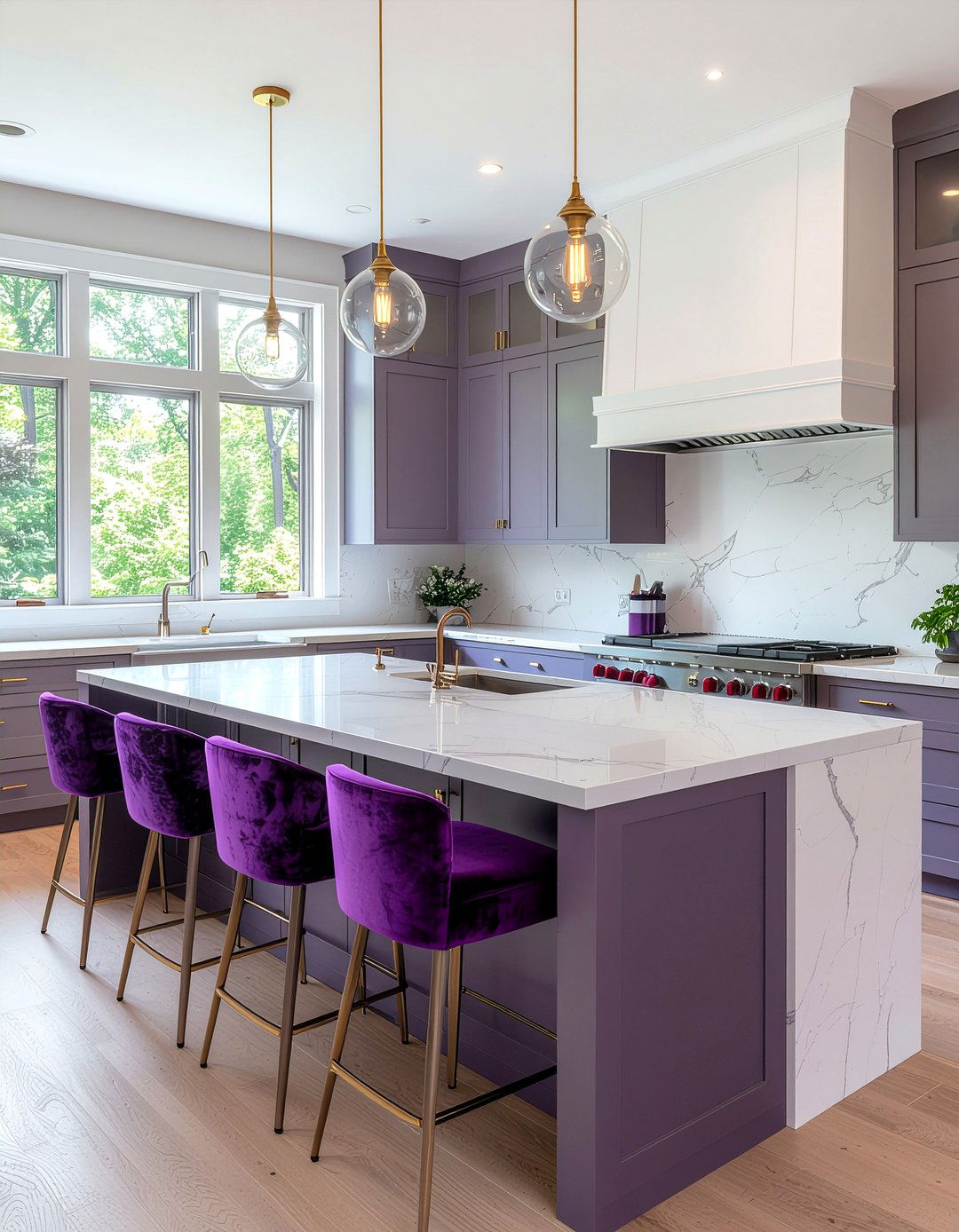 Purple kitchen island - 30 purple kitchen ideas