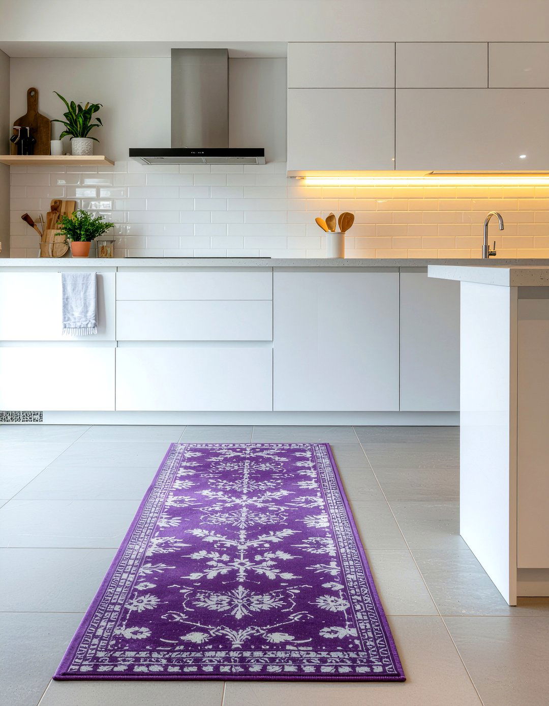Purple kitchen rug - 30 purple kitchen ideas