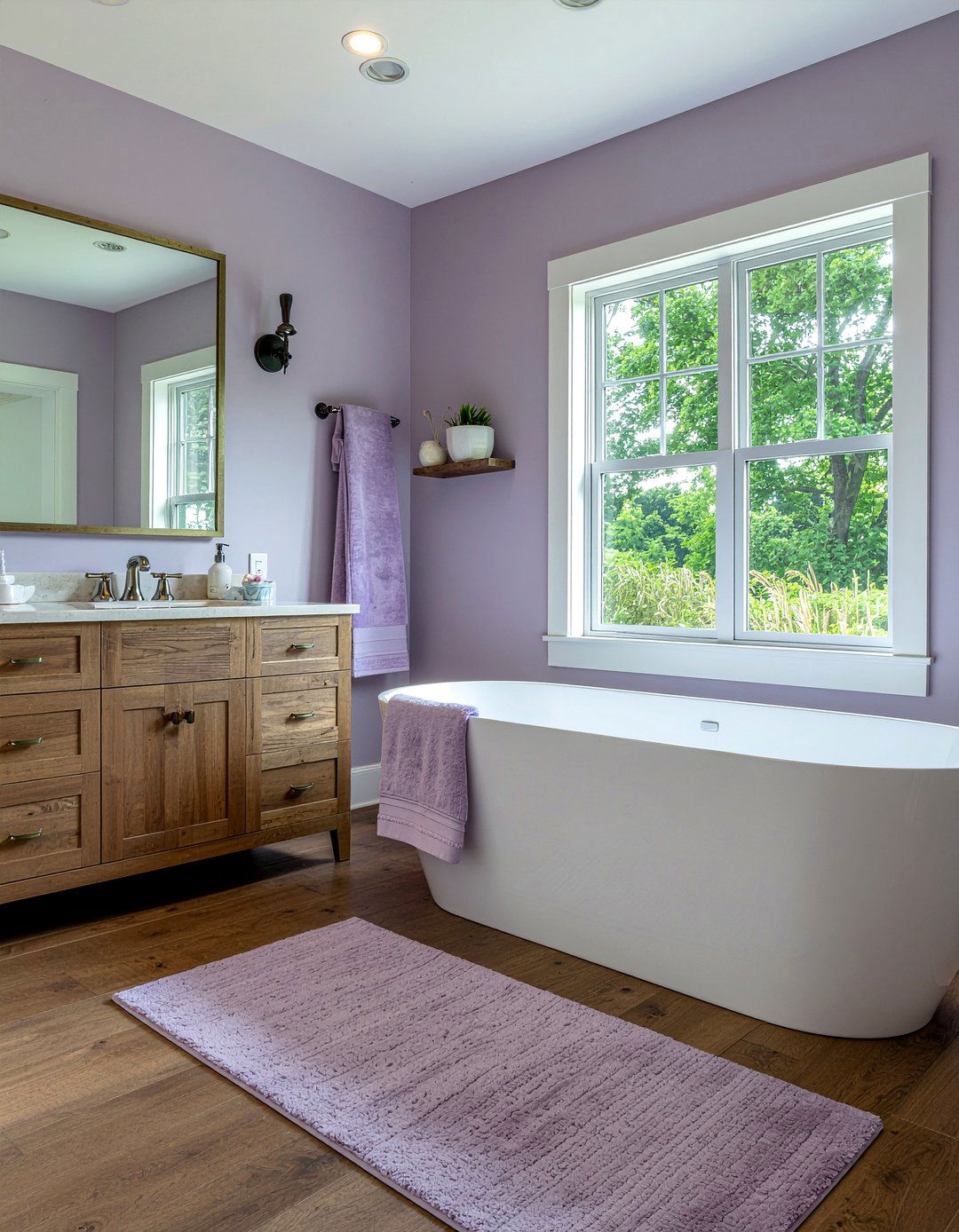 Purple master bathroom suite - 30 purple bathroom ideas