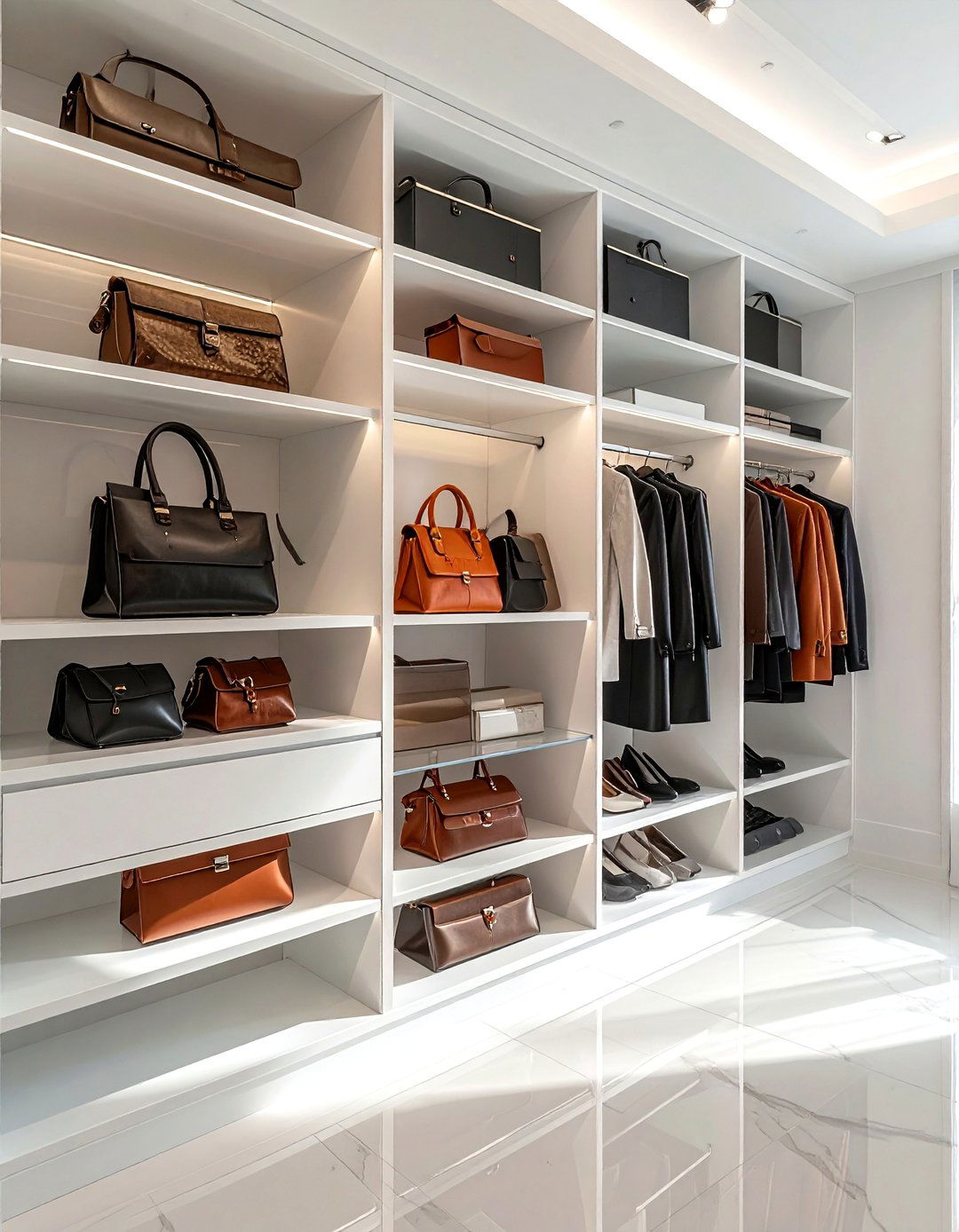 Purse organizer for closet - 30 bedroom organization hacks