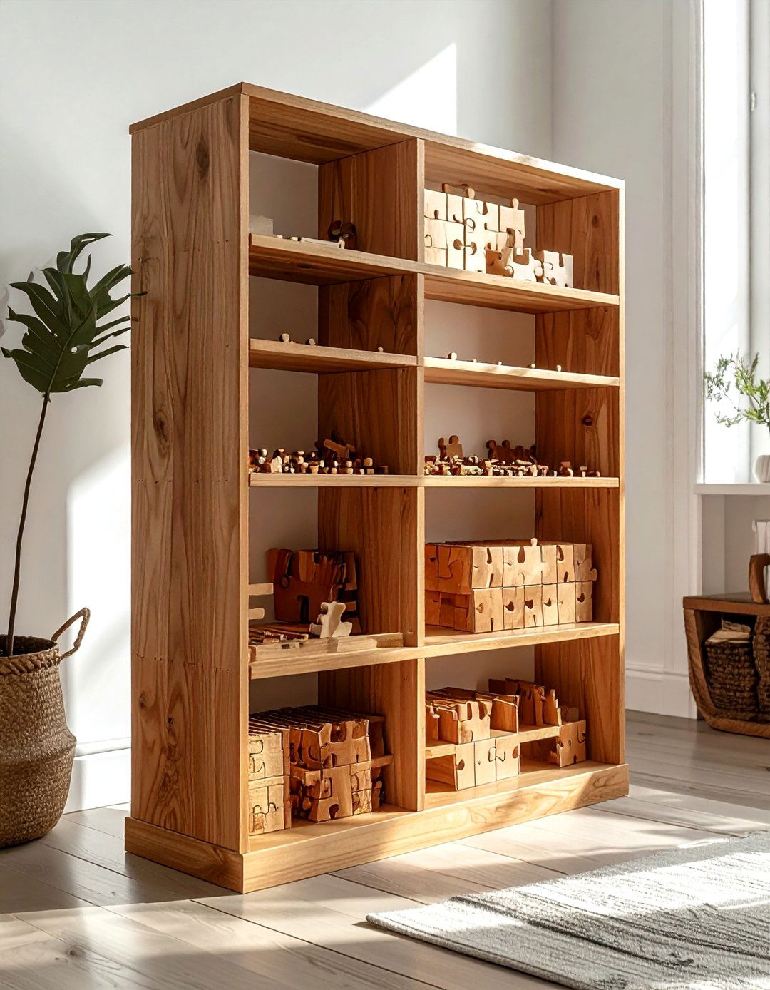 Puzzle Storage Rack - 30 playroom organization ideas