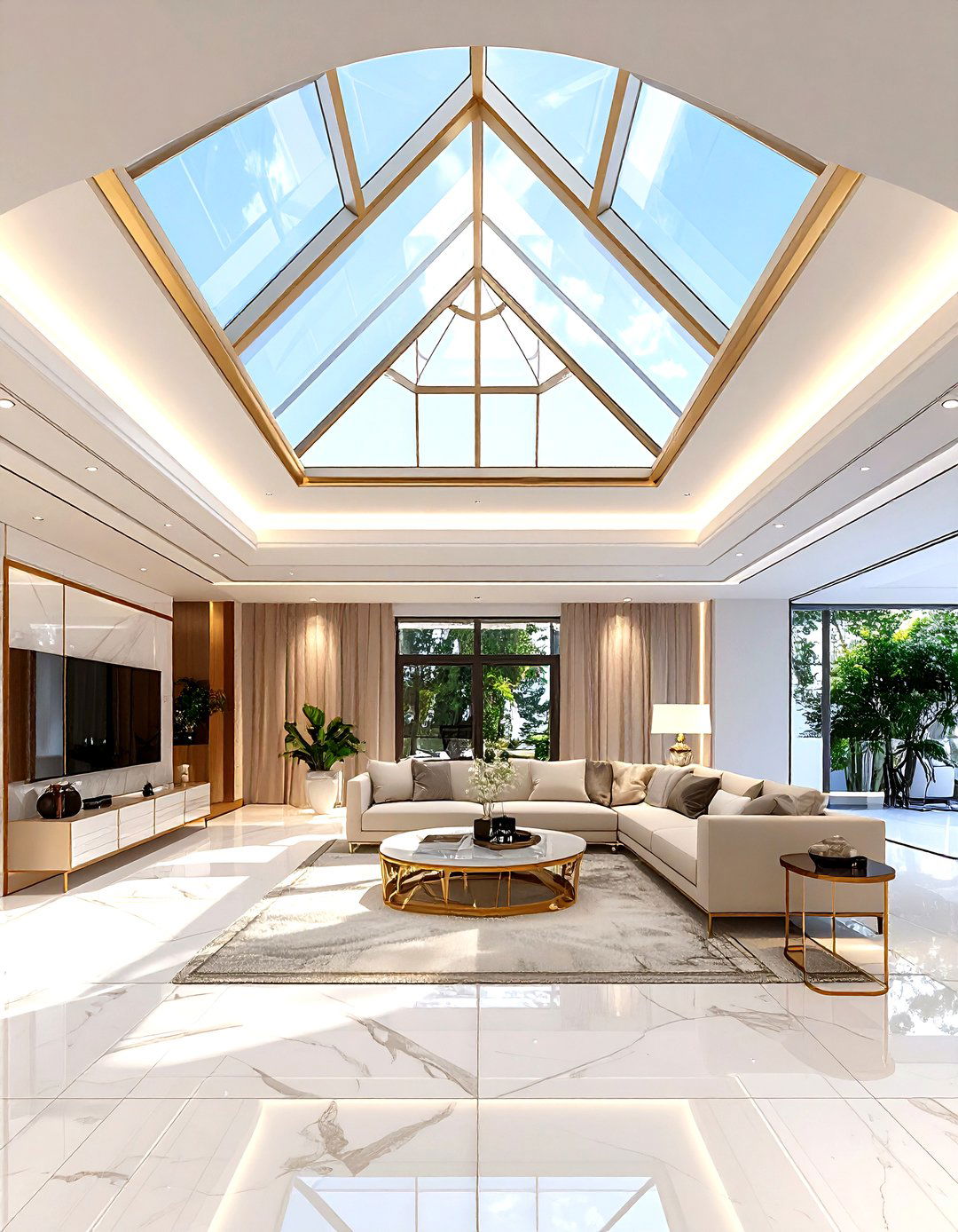 Pyramid Living Room Skylight - 30 living room skylights