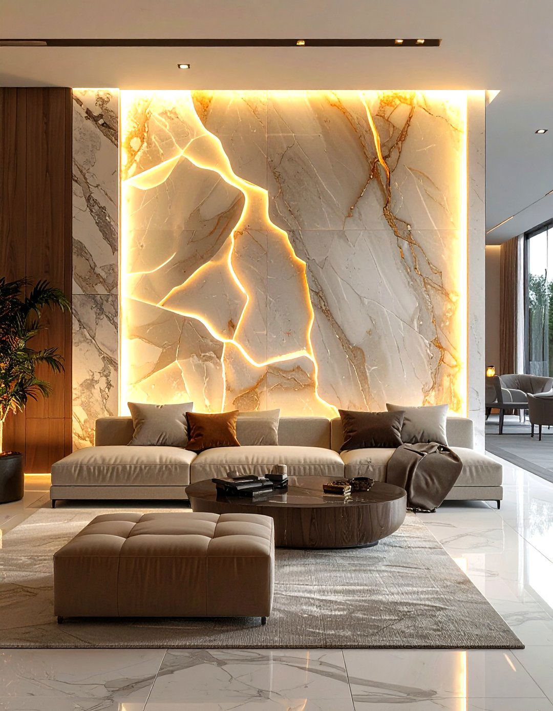 Quartz Backlit Wall - 30 quartz accent ideas