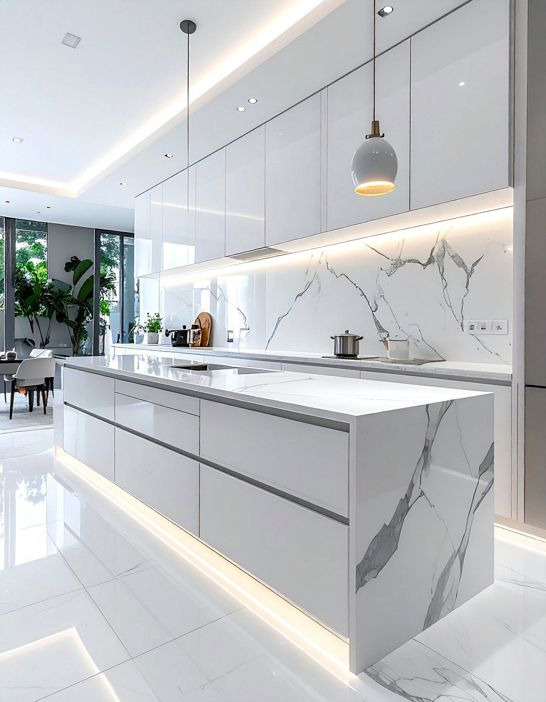 Quartz Backsplash Wall - 30 quartz kitchen ideas