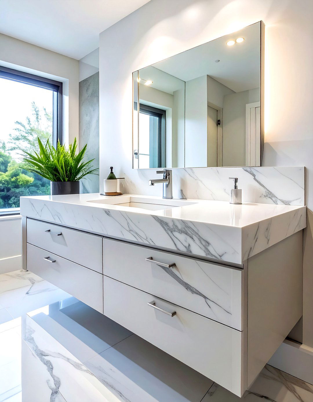 Quartz Bathroom Countertop - 30 spec home bathroom ideas