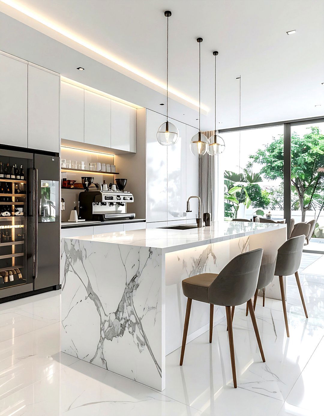 Quartz Beverage Station - 30 quartz accent ideas