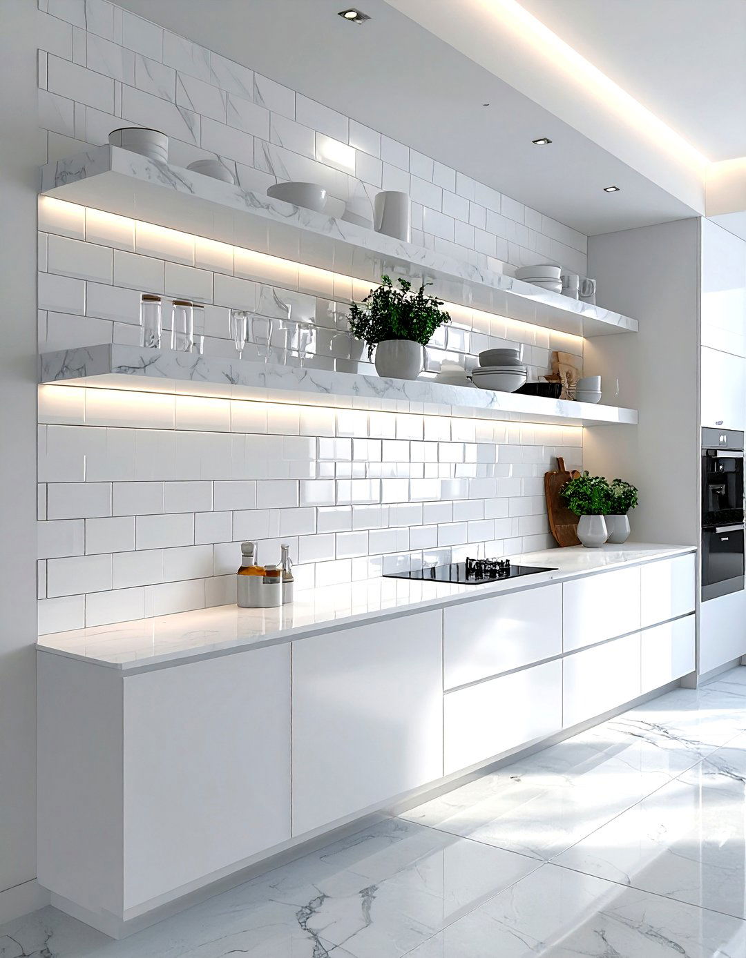 Quartz Floating Shelf - 30 quartz accent ideas