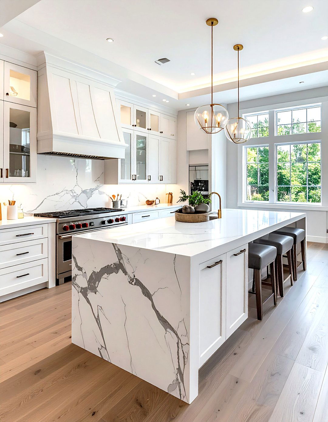 Quartz Kitchen Island - 30 L-shaped kitchen island ideas