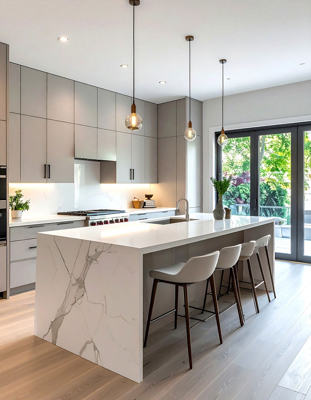 Quartz Kitchen Island - 30 serene kitchen ideas
