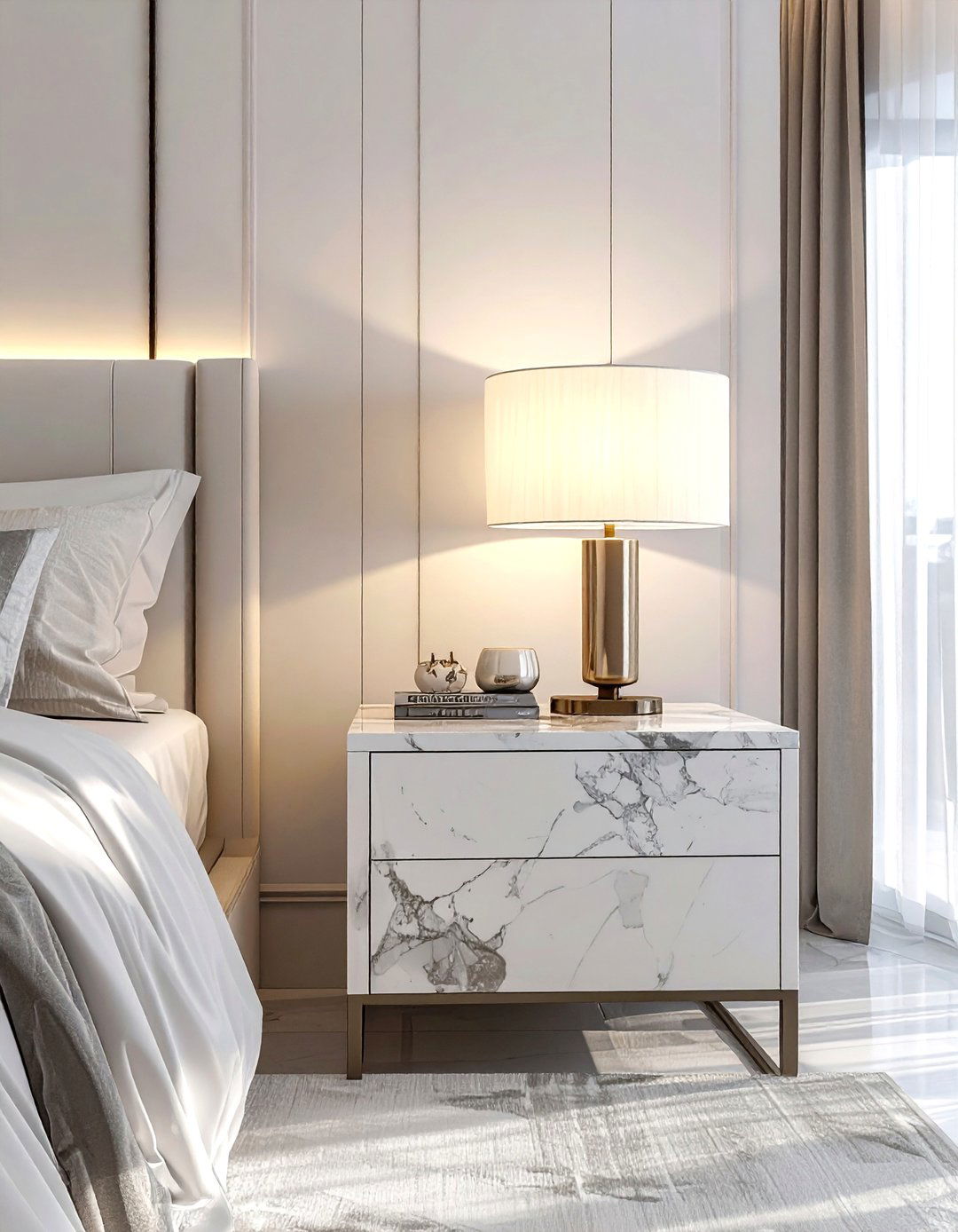 Quartz Nightstand - 30 quartz accent ideas