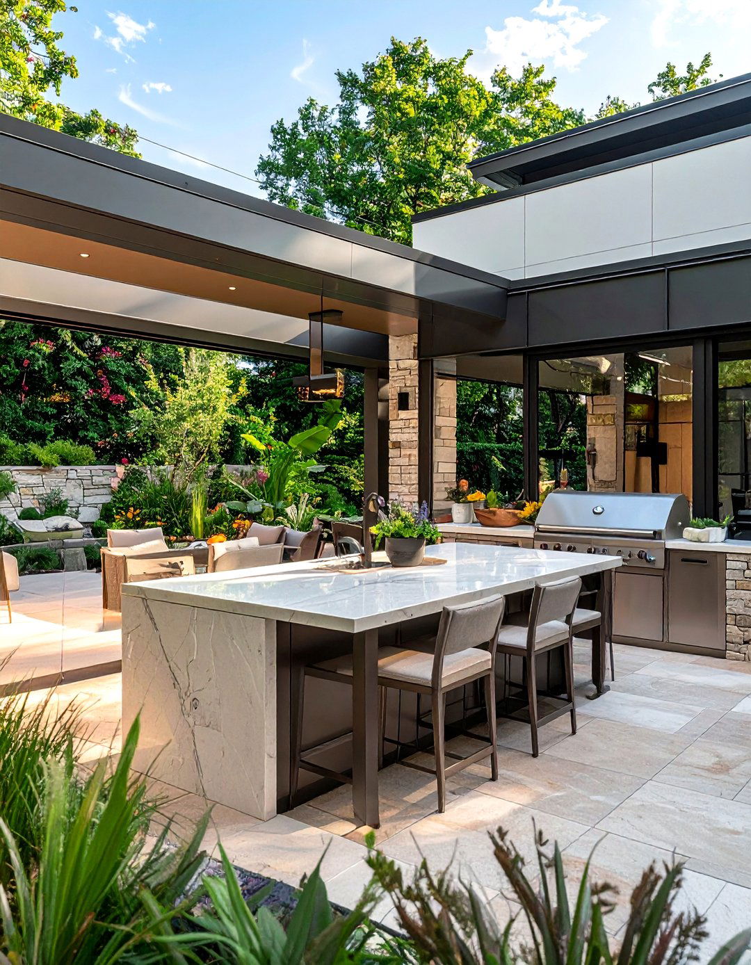 Quartz Outdoor Kitchen - 30 quartz accent ideas