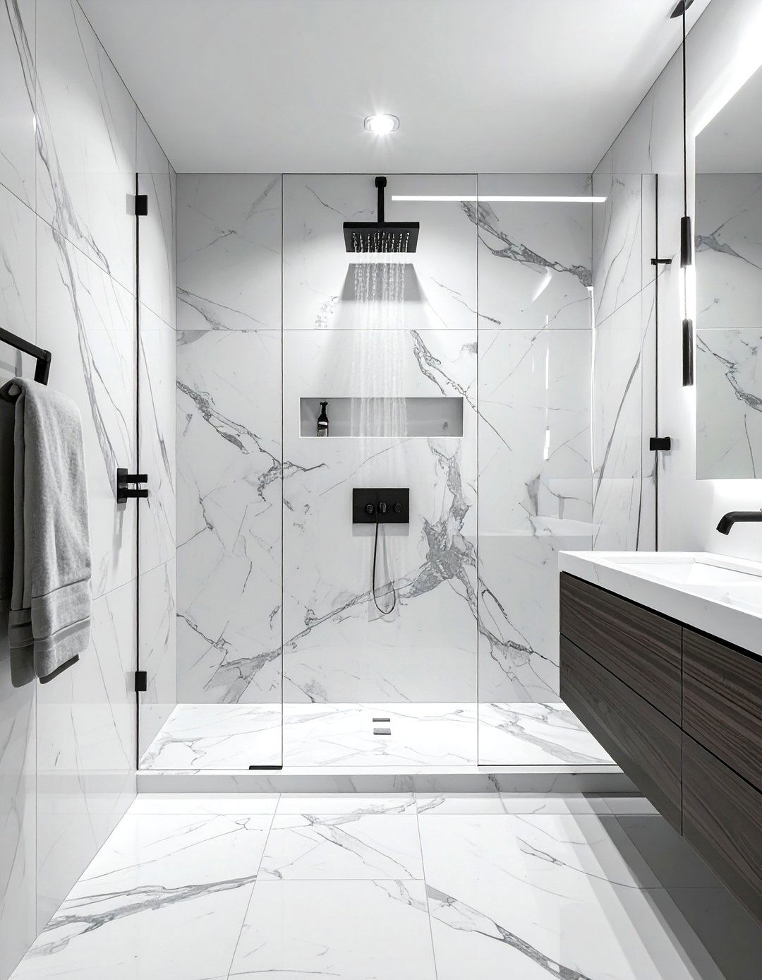 Quartz Shower Wall - 30 quartz accent ideas