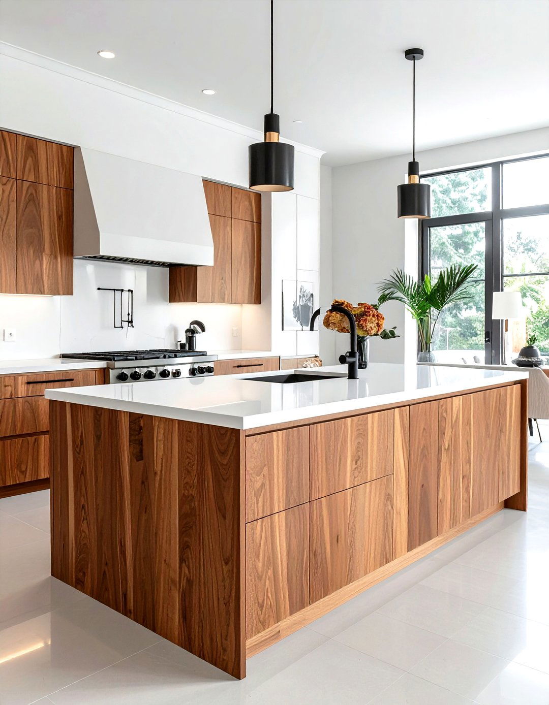Quartz kitchen countertops - 30 mid-century modern kitchen ideas