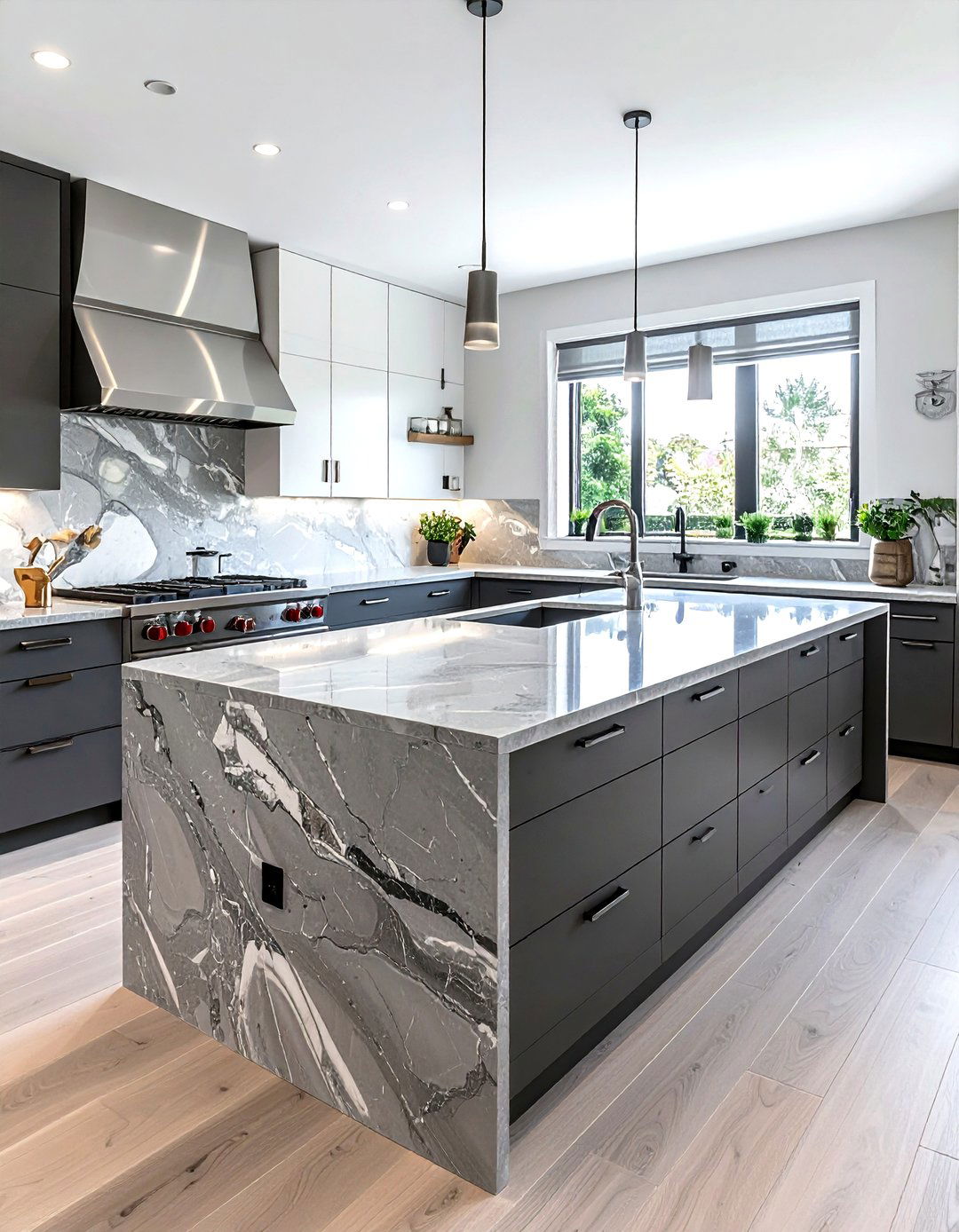 Quartz surface island - 30 kitchen island ideas