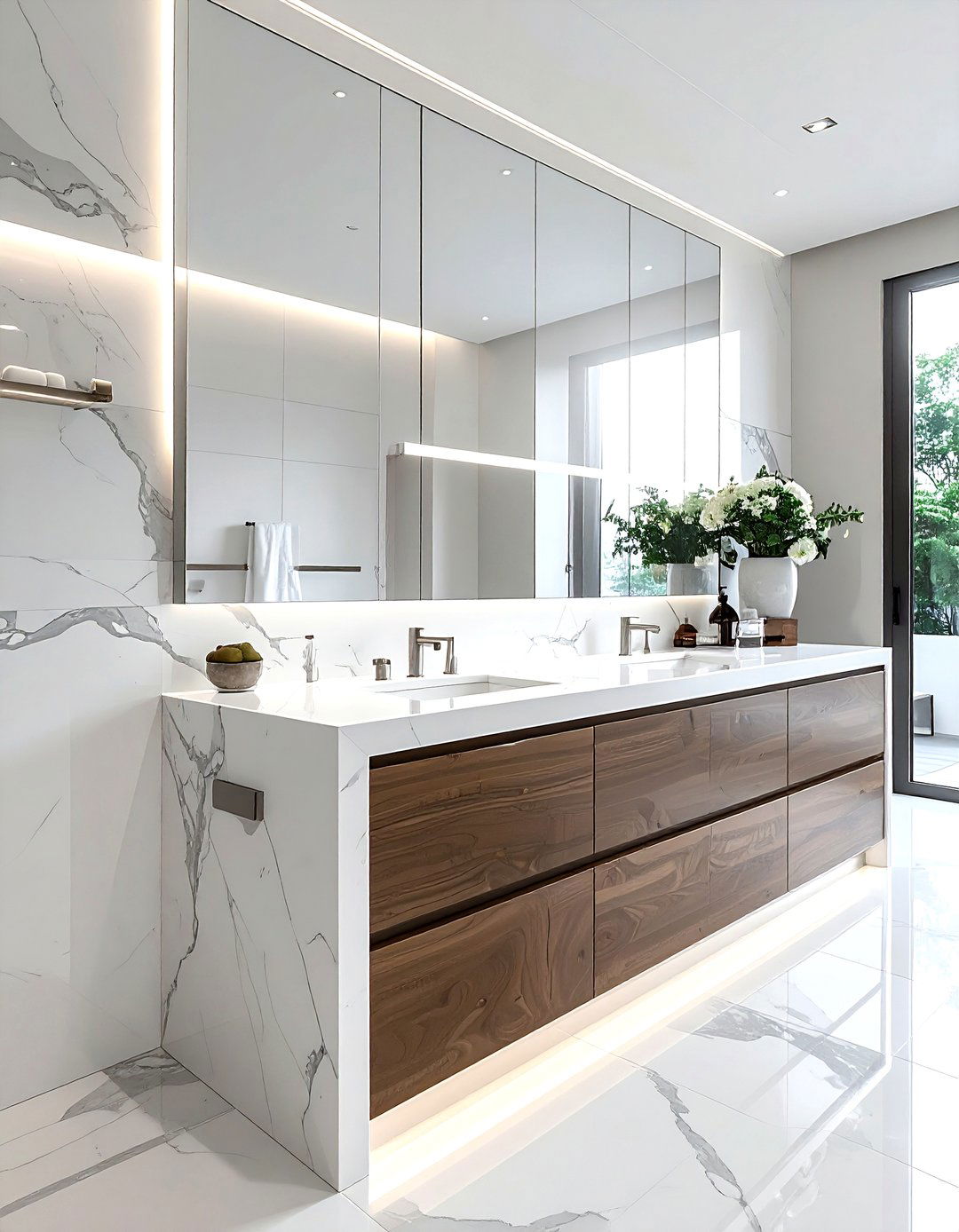 Quartzite Countertop - 30 stone bathroom ideas