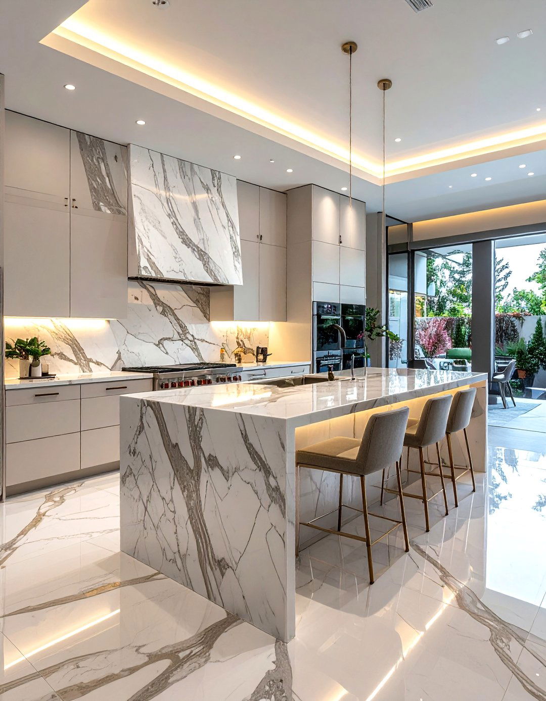 Quartzite Full Height Backsplash - 30 natural stone kitchen backsplash ideas