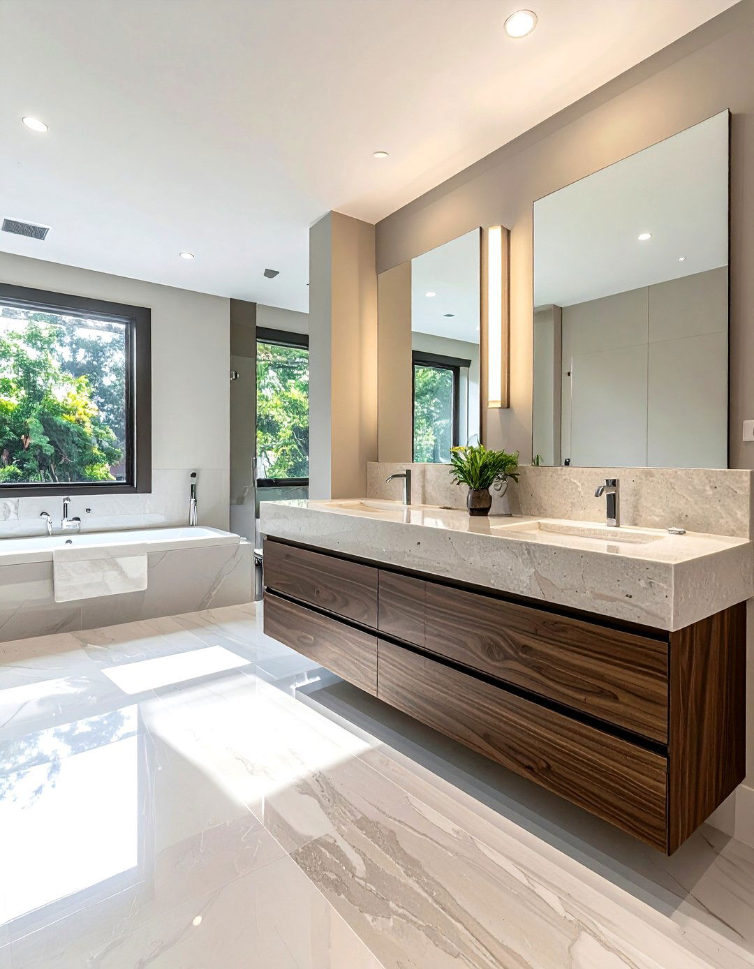 Quartzite bathroom vanity - 30 stone decor ideas