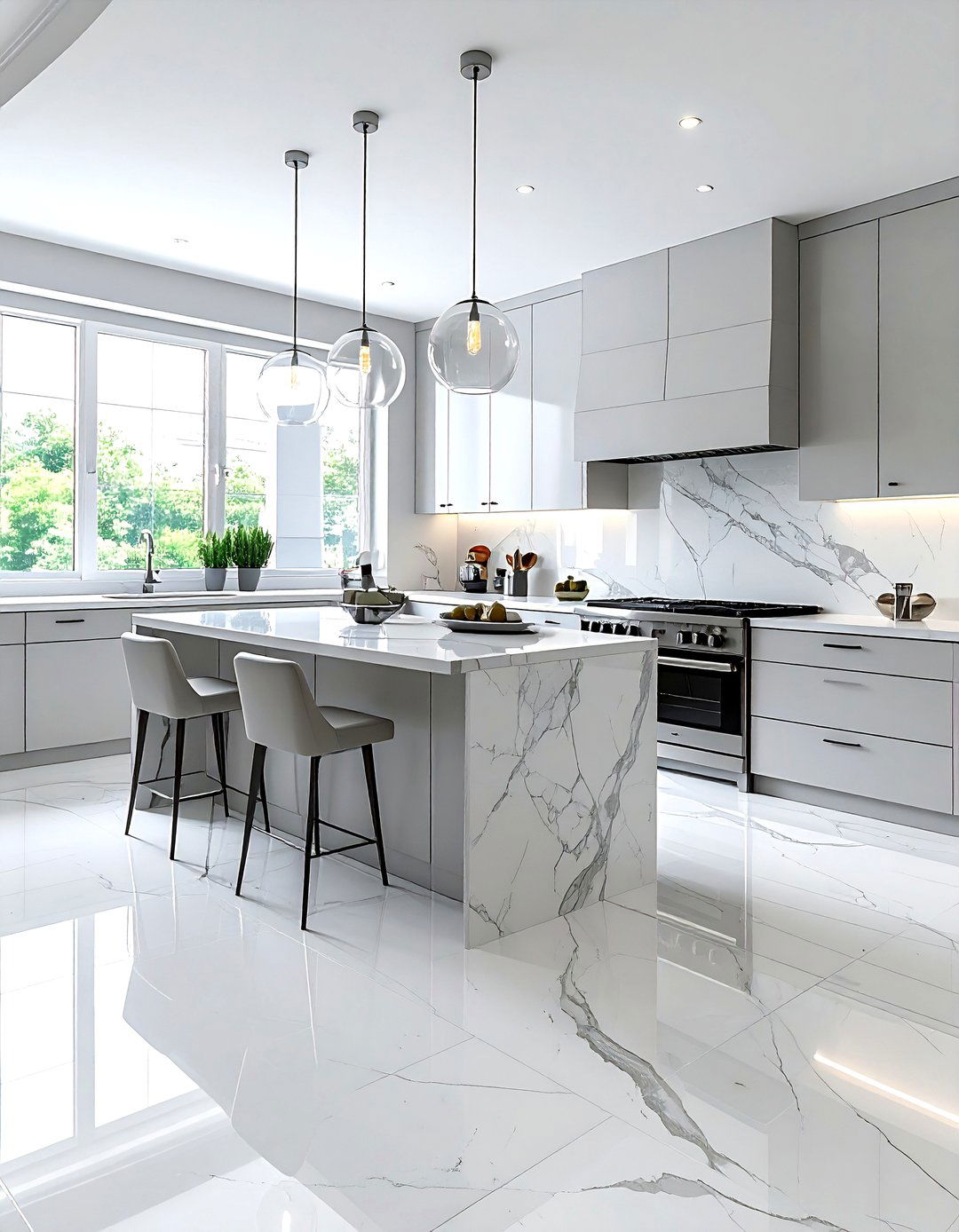 Quartzite floor kitchen - 30 natural stone floor kitchen ideas