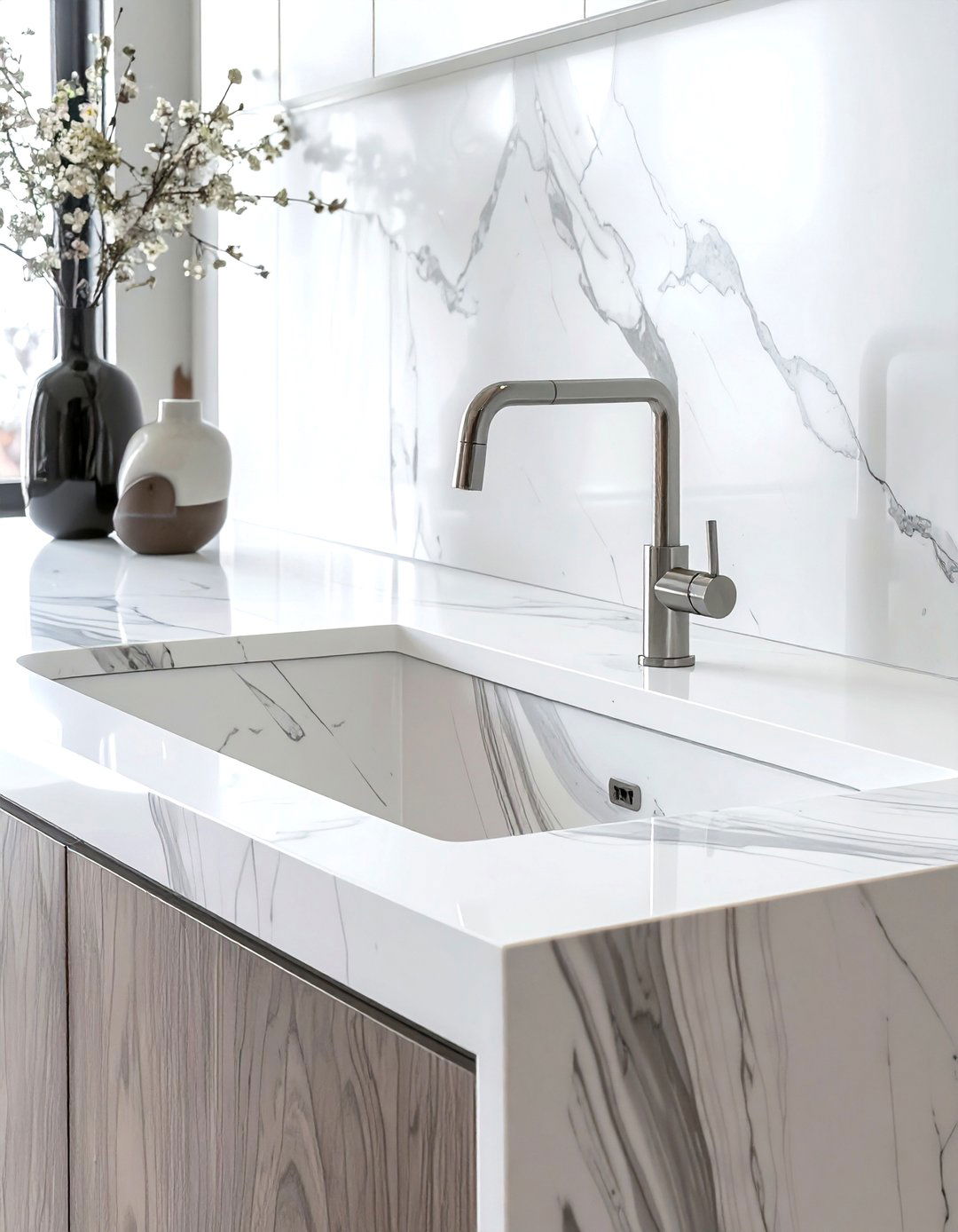 Quartzite integrated sink - 30 stone sink ideas