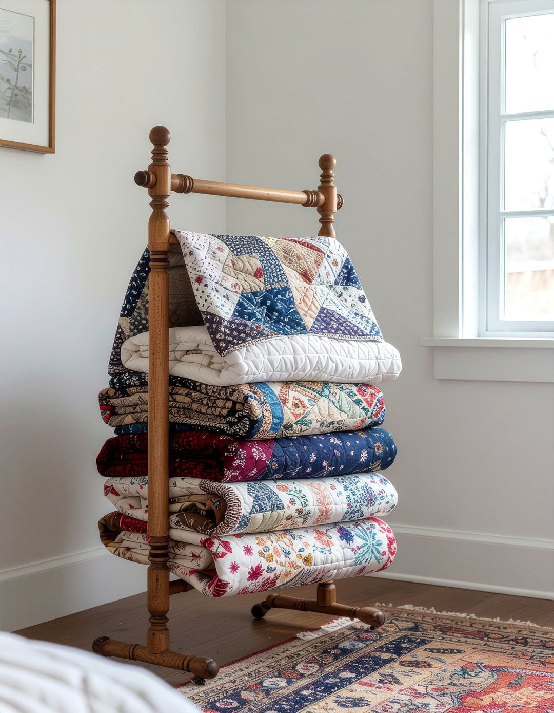 Quilt rack - 30 estate sale decor ideas