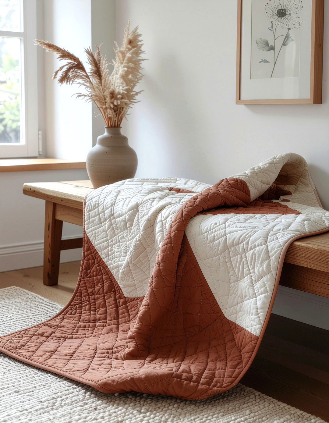 Quilted Throw Blanket - 30 fabric decor ideas