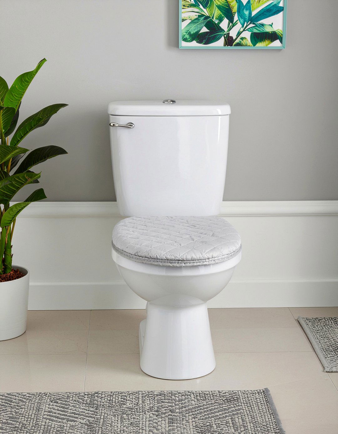 Quilted Toilet Lid Cover - 30 bathroom textile accent ideas