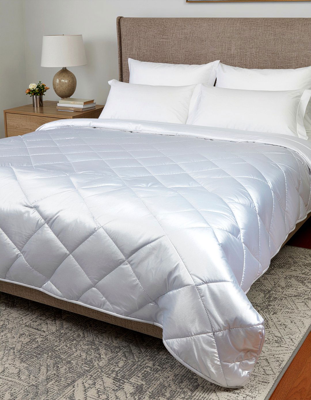 Quilted satin bedspread - 30 bedroom satin bedding ideas