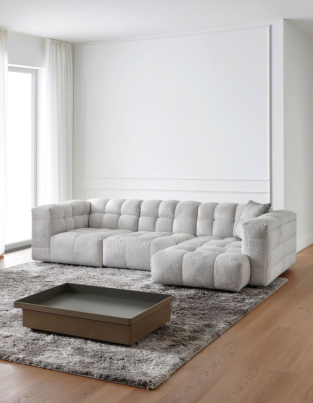 Quilted sectional sofa - 30 quilted living room ideas