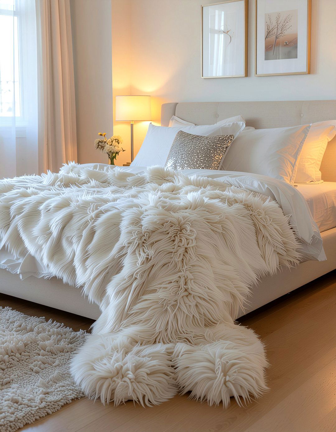 Rabbit Fur Alternative Throw - 30 bedroom faux fur throws