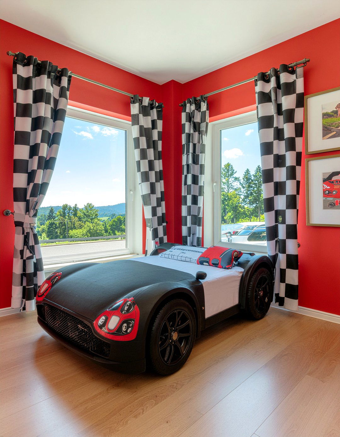 Race Car Curtains - 30 race car bedroom ideas