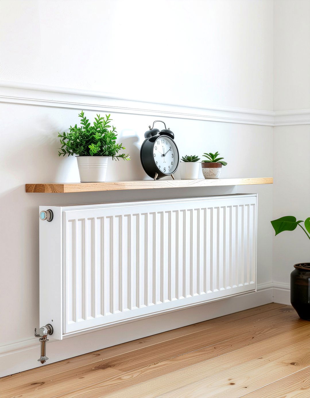 Radiator Shelf Cover - 30 bedroom vertical storage ideas
