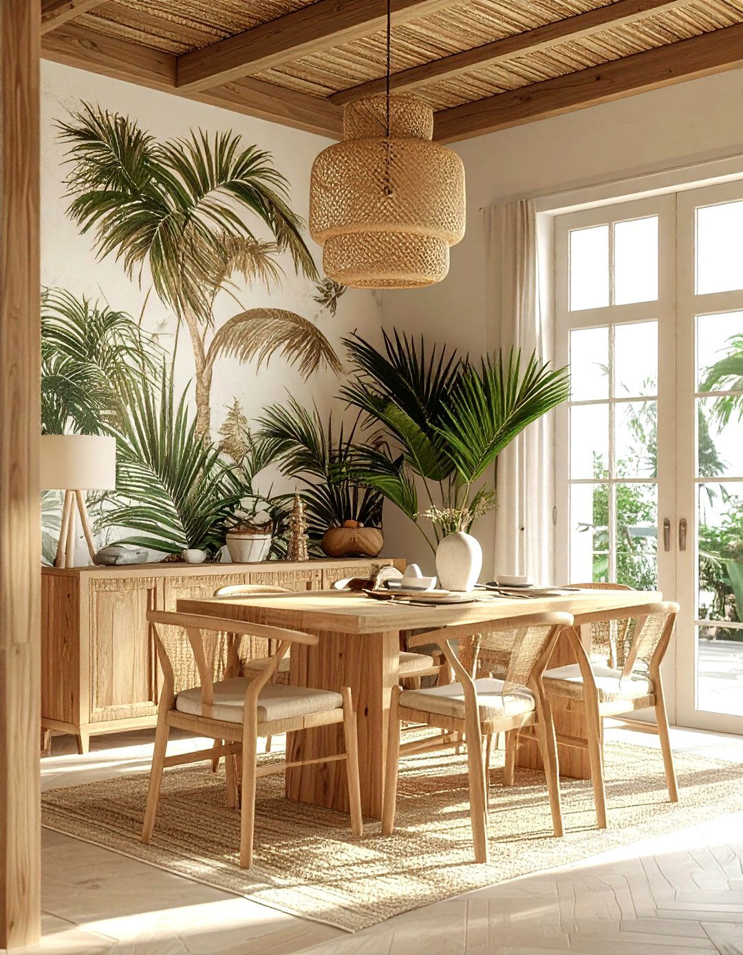 Raffia wallpaper dining room - 30 textured wallpaper dining room ideas