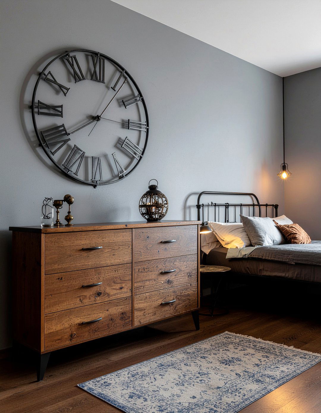 Railway station clock - 30 travel themed bedroom ideas