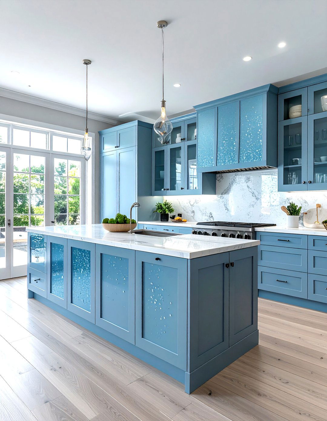 Rain Glass Cabinet Doors - 30 kitchen glass door ideas